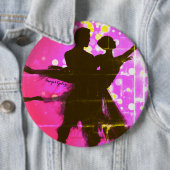 kogelkoppeling in roze stand ronde button 6,0 cm (In situ)