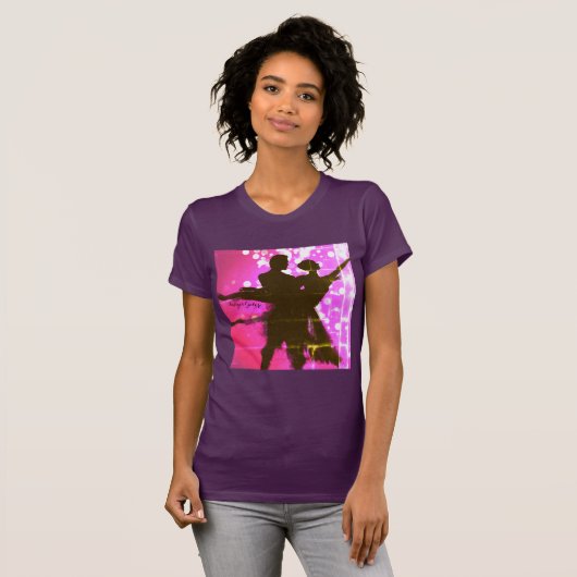 kogelkoppeling in roze stand t-shirt (Voorkant volledig)