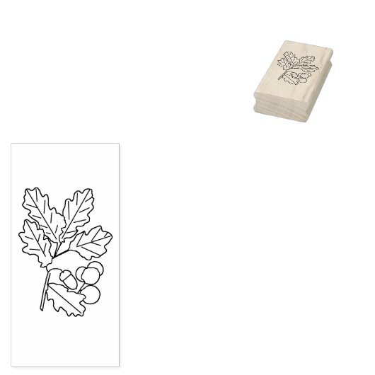 Kogelmoerassen en -eikels rubberstempel (Gestempeld)