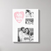 Kogelpaar Foto's en hanen en Kisses PInk Heart Canvas Afdruk (Voorkant)