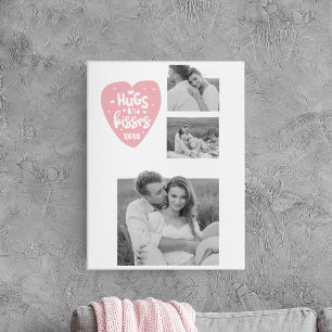 Kogelpaar Foto's en hanen en Kisses PInk Heart Canvas Afdruk