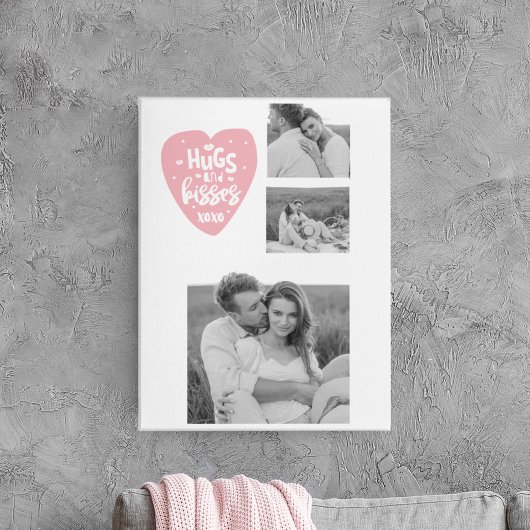 Kogelpaar Foto's en hanen en Kisses PInk Heart Canvas Afdruk