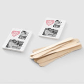 Kogelpaar Foto's en hanen en Kisses PInk Heart Handwaaier (Niet-gemonteerd)