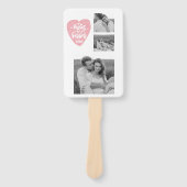 Kogelpaar Foto's en hanen en Kisses PInk Heart Handwaaier (Voorkant)