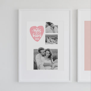 Kogelpaar Foto's en hanen en Kisses PInk Heart Poster