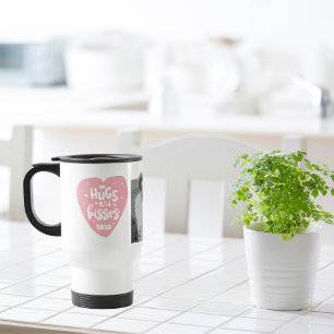 Kogelpaar Foto's en hanen en Kisses PInk Heart Reisbeker