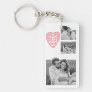 Kogelpaar Foto's en hanen en Kisses PInk Heart Sleutelhanger