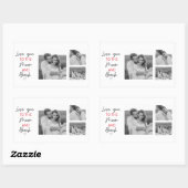 Kogelpaar foto's en romantische offertes naar de m rechthoekige sticker (Vel)