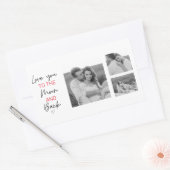 Kogelpaar foto's en romantische offertes naar de m rechthoekige sticker (Envelop)