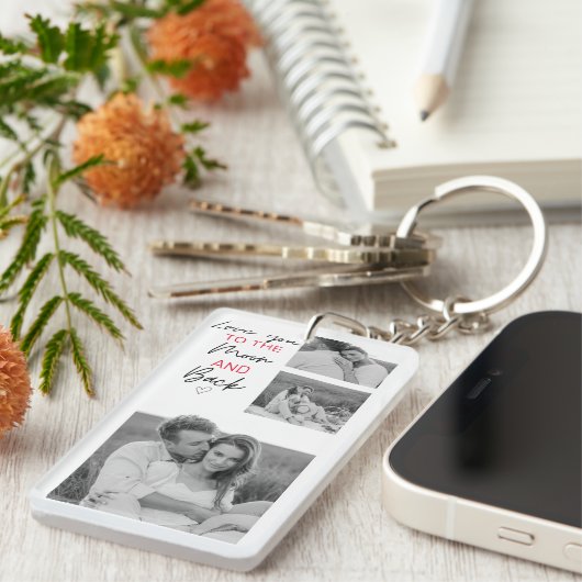 Kogelpaar foto's en romantische offertes naar de m sleutelhanger (Voorkant Rechts)