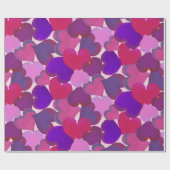 Kogelpapier met roze en paarse harten cadeaupapier (Vlak)