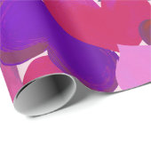 Kogelpapier met roze en paarse harten cadeaupapier (Rol Hoek)