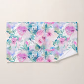 Kogelpatroon roze en blauwe bloemen bad handdoek (Handdoek)