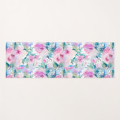 Kogelpatroon roze en blauwe bloemen yogamat (Voorkant (horizontaal))