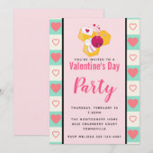 Kogelroze bommel Valentijnse partij bij bijen Kaart (Voorkant / Achterkant)