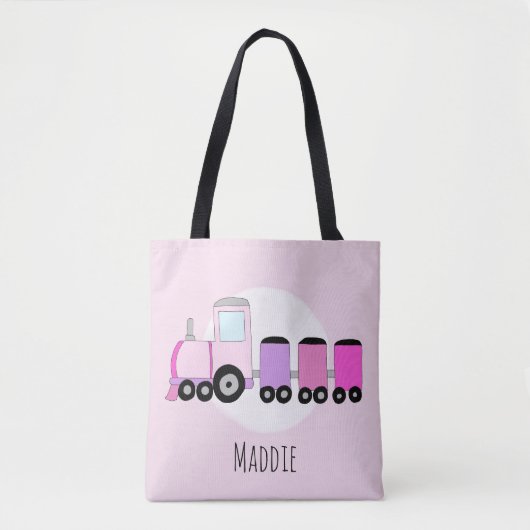 Kogelroze transporttrein voor meisjes Kinder Tote Bag (Voorkant)