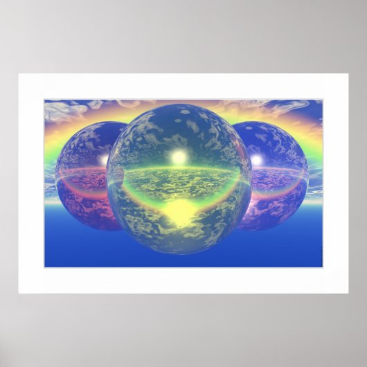 Kogels 2 - Niet-natuurlijke regenboog (lichte rand Poster (Voorkant)