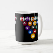 Kogels: Biljarten: Koffie-Mok: Pool Balls Koffiemok (Voorkant rechts)