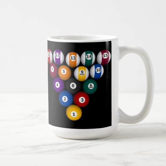 Kogels: Biljarten: Koffie-Mok: Pool Balls Koffiemok (Rechts)