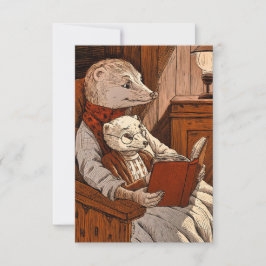 Kogels die een boek lezen bedankkaart