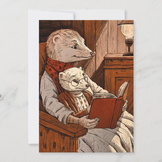 Kogels die een boek lezen feestdagenkaart (Voorkant)