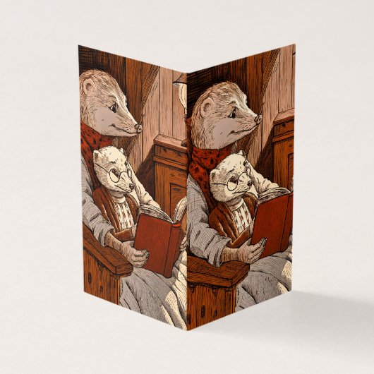 Kogels die een boek lezen kaart (Buitenkant)