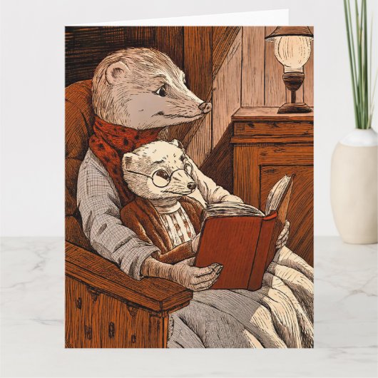 Kogels die een boek lezen kaart (Voorkant)