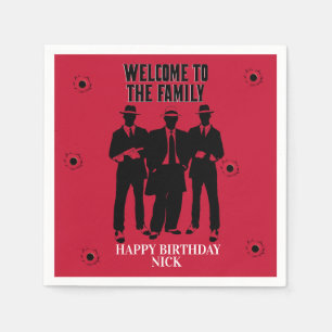 Kogels en gangsters partij servetten