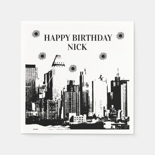 Kogels en gangsters partij servetten (Voorkant)