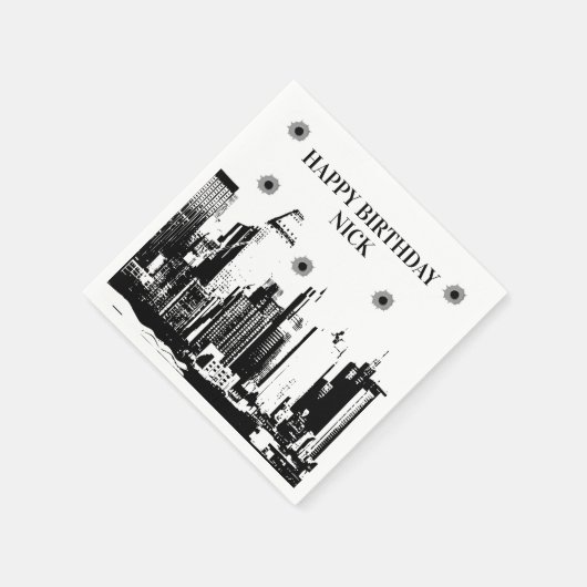 Kogels en gangsters partij servetten (Hoek)