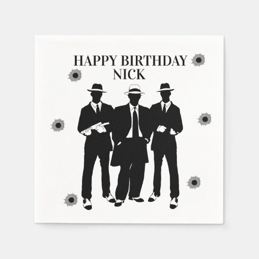 Kogels en gangsters partij servetten (Voorkant)