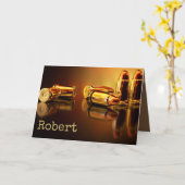 Kogels en patronen schieten verjaardag kaart (Gele Bloem)