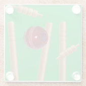 Kogels en pompen, van cricket, glazen onderzetter (Achterkant)