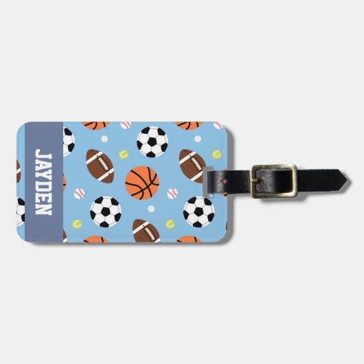 Kogels met een vergelijkbaar patroon voor jongens bagagelabel (Voorkant horizontaal)