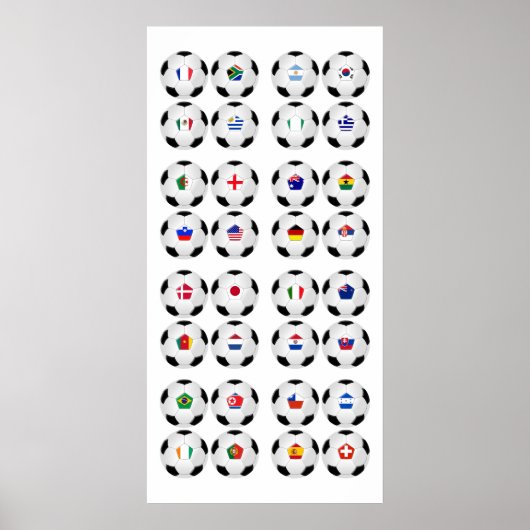Kogels met vlaggen - WK 2010 Poster (Voorkant)
