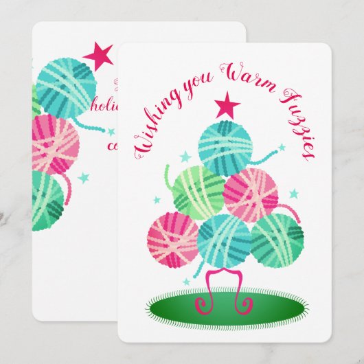 Kogels van brei- en haakwerk met kerstkaart (Voorkant / Achterkant)