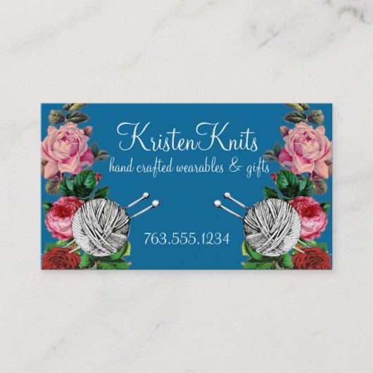 Kogels van breinaalden voor  roos visitekaartje (Voorkant)