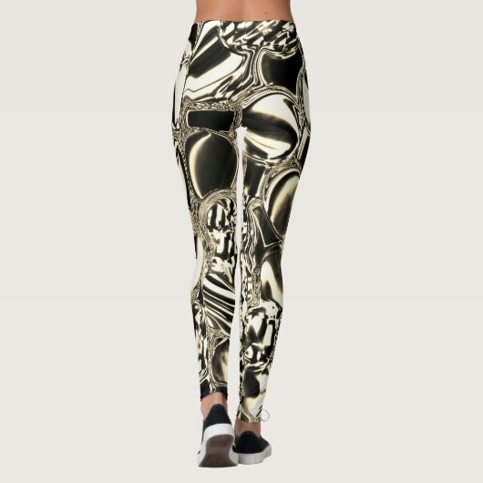 Kogels van glas of van metaal? Goud en zwart Leggings (Achterkant)
