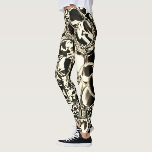 Kogels van glas of van metaal? Goud en zwart Leggings (Links)