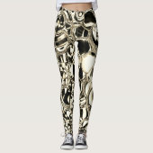 Kogels van glas of van metaal? Goud en zwart Leggings (Voorkant)