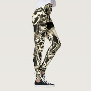Kogels van glas of van metaal? Goud en zwart Leggings