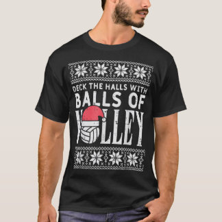 Kogels van volley Xmas Volleyball Ugly Kerstmis Sw T-shirt