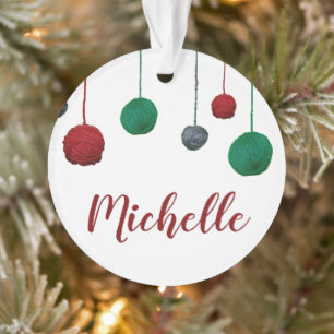 Kogels van Yarn ・ Jouw naam ・ Knit Crochet Crafts Ornament