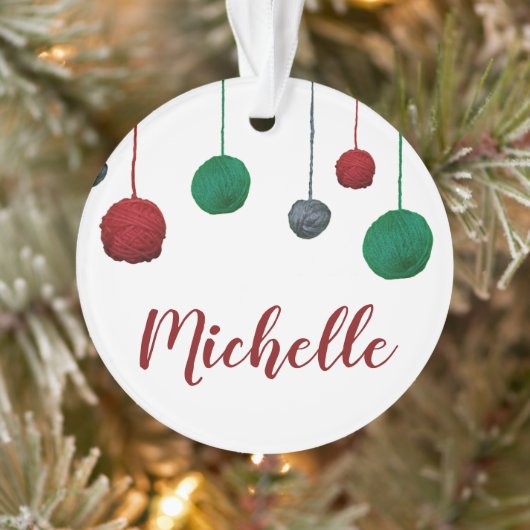 Kogels van Yarn ・ Jouw naam ・ Knit Crochet Crafts Ornament (Boom)