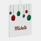 Kogels van Yarn / Naam Craty Holiday Metalen Ornament (Voorkant Rechts)