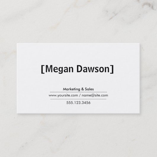 Kogels (zwart) visitekaartje (Voorkant)