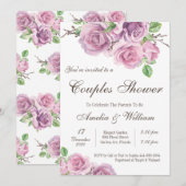 Kogelschoenen, Baby shower van Paarse ventilatorst Kaart (Voorkant / Achterkant)