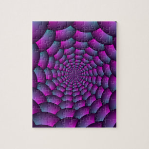 Kogelspiraal in roze blauw en Paars Legpuzzel