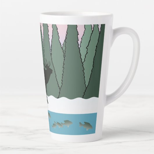 Kogelstier Elk en visdoekdoek stellen Na Latte Mok (Rechts)