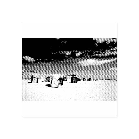 Kogelstoelen op het Noord-Zee Rubberstempel (Afrduk)